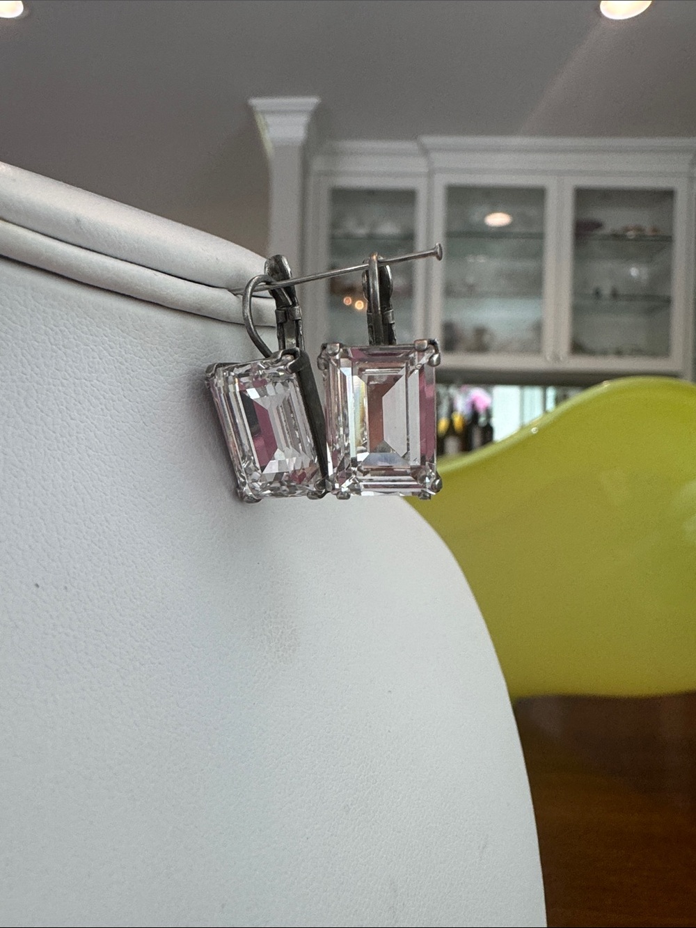 Sabika Clear Emerald-Cut Crystal Drop Earrings - Women Jewelry